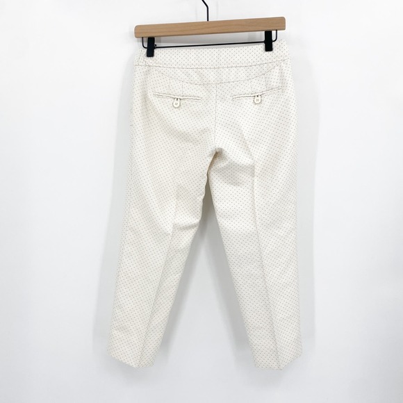 Anthro Cartonnier Charlie Cropped Textured Polka Dot Trousers in Cream Size‎ 0 - Picture 2 of 10